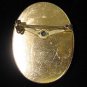 Floral Cameo Pin/Brooch Carved White/Grey GoldTone Near Mint