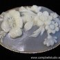 Floral Cameo Pin/Brooch Carved White/Grey GoldTone Near Mint