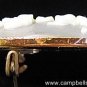 Floral Cameo Pin/Brooch Carved White/Grey GoldTone Near Mint