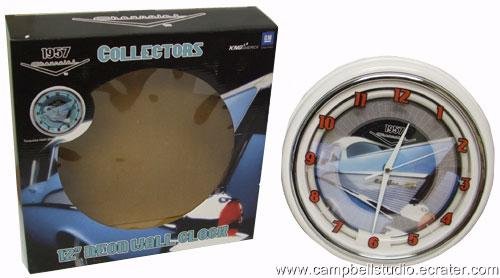 1957 Chevrolet BelAir Fin & Chrome Neon Wall Clock NEW