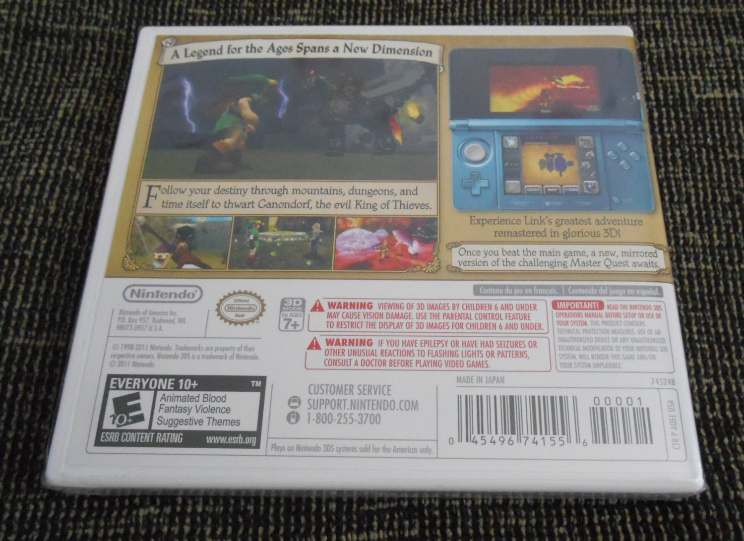 The Legend of Zelda Ocarina of Time 3DS Nintendo 3ds