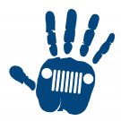 hand wave decal-blue color