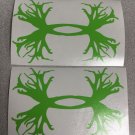 2 Under Armour/Hunt Antlers vinyl decal/sticker 5" Lime Green Window Car Laptop