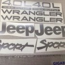 Set of Sport 4.0L replacement fender decals for TJ car