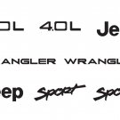 Set of Sport 4.0L replacement fender decals for TJ car_white Set of Sport 4.0L replacement fender decals for TJ car_white