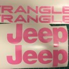 Set of Wrangler Replacement Vinyl Stickers Decals pink Set Set of Wrangler Replacement Vinyl Stickers Decals pink Set