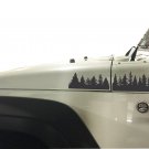 2 of JK Pine Tree extended Hood Decals Stickers Black color. 2 of JK Pine Tree extended Hood Decals Stickers Black color.
