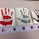 Lot Of 3 Hand wave Decal/sticker 1 Silver Black Red 4.25"x3.5" Wave Wrangler Car Lot Of 3 Hand wave Decal/sticker 1 Silver Black Red 4.25"x3.5" Wave Wrangler Car