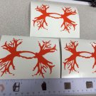 Lot Of 3 Under Armour/Armor Antlers vinyl decal/sticker 5" H orange Hunting Logo Lot Of 3 Under Armour/Armor Antlers vinyl decal/sticker 5" H orange Hunting Logo