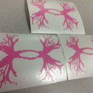 Lot Of 3 Under Armour/Armor Antlers vinyl decal/sticker 5" H pink Hunting Logo