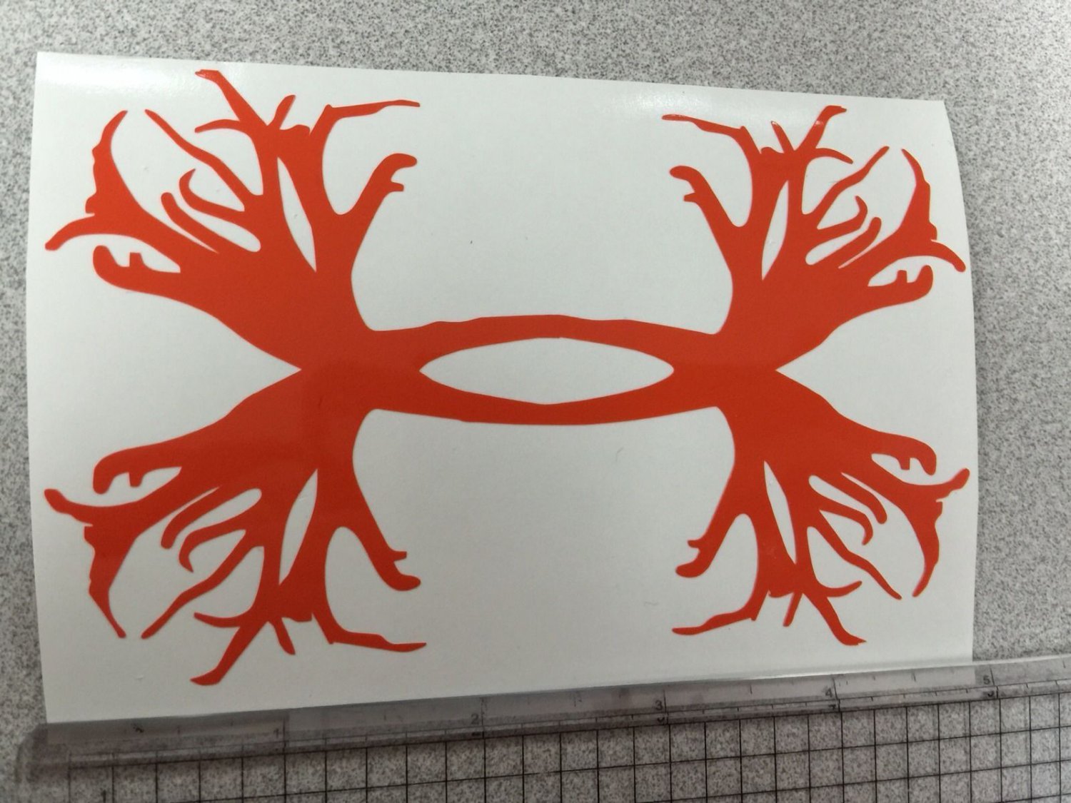 Under Armour/Armor Antlers vinyl decal/sticker Deer Outdoors Hunting*orange*