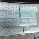 Set of Wrangler Sport Refresh Vinyl Stickers Decals fit YJ TJ 4.0L car white