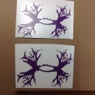 2 Under Armour/Armor Antlers vinyl decal/sticker Outdoors Hunting Plum Purple