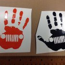 2 Of hand wave decal 4.25x3.25 Color: Black / Orange