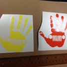 2 Of hand wave decal Color: orange / yellow 2 Of hand wave decal Color: orange / yellow