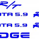 Dodge Dakota RT sticker doors tailgate kit decals stickers 5.9 r/t vinyl decal_Blue