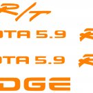 Dodge Dakota RT sticker doors tailgate kit decals stickers 5.9 r/t vinyl decal_Orange