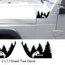 Set of WRANGLER TJ car truck Hood Forest Tree Decal Set