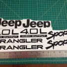 Wrangler Sport Vinyl Stickers Decals kit set of YJ TJ 4.0L 4.0 L Wrangler Sport Vinyl Stickers Decals kit set of YJ TJ 4.0L 4.0 L