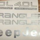 Car Decals 4.0L Replacement Vinyl Stickers for YJ