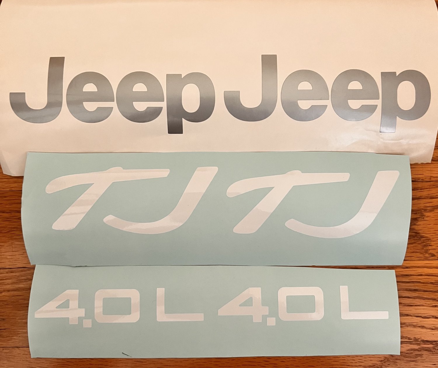 Set of Car Decals 4.0L Replacement Vinyl Stickers for TJ white