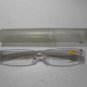 Reading Glasses Lightweight Rimless Frameless Frosted Gray & Tube Case +2.25 Q7