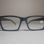 Georgio Caponi Reading Glasses Unique Retro Wood Look Dark Gray & Blue +2.25 X11