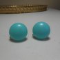 Vintage Teal Blue Faux Pearl Screw Back Earrings Ships FREE