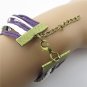 Europen Retro Anchor Heart Compass Handmade Infinity Bracelet