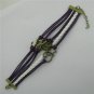 Europen Retro Anchor Heart Compass Handmade Infinity Bracelet