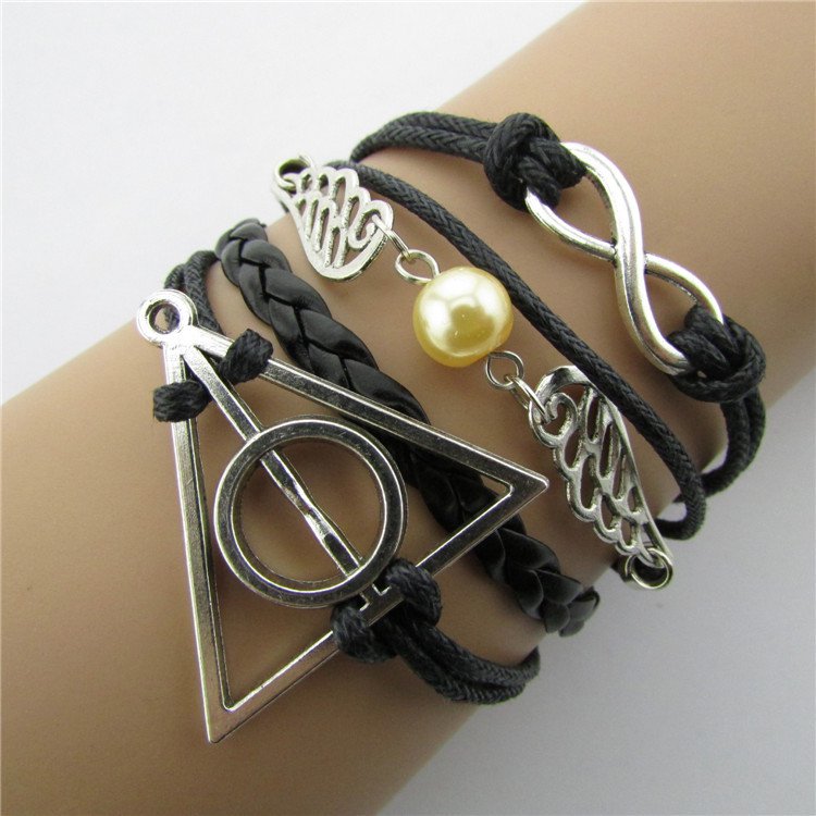 Europen Retro Angel Wings Harry Potter Handmade Infinity Bracelet