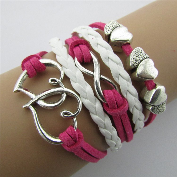 Europen Retro Heart Handmade Infinity Bracelet