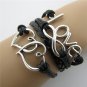 Europen Retro Love Heart Handmade Infinity Bracelet