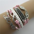 Europen Retro Owl Love Eight Handmade Christmas Infinity Bracelet