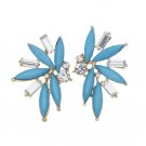 Pastel Blue Enamel Abstract Flower Inspired Fashion Earrings