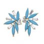 Pastel Blue Enamel Abstract Flower Inspired Fashion Earrings
