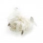 White and Black  Fascinator with Feathers Hair Accessory Clip Attachment