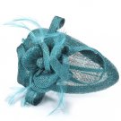 Teal Floral Design Fascinator on Alice Hair Band Hair Accessory
