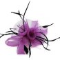 Hot Pink and Black Flower Fascinator with Feathers Hair Accessory