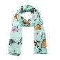 Happiness and Love Heart Slogan Printed Fashion Scarf in Mint Pastel Colours
