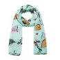 Happiness and Love Heart Slogan Printed Fashion Scarf in Mint Pastel Colours