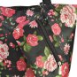 Black Vintage Style Rose Flower Print Shopper Handbag with Purse
