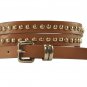 Brown Leather Look Fashion Studded Hip Belt Matt Finish UK Stock