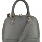 Large Grey Floral Flower Print Designer Inspired Ladies Handbag + FREE GIFT