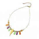 Spring Fashion  Designer Inspired Pastel Coloured Enamel Droplet Necklace