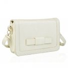 Metallic Cream Handbag with Bow Detail
