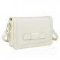 Metallic Cream Handbag with Bow Detail