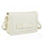 Metallic Cream Handbag with Bow Detail