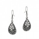 Vintage Style Pair Of Diamante Drop Hook Earrings