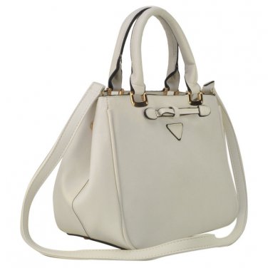 Celebrity Inspired Fashion Trend 2014 Pure White Zip Top Handbag + FREE GIFT